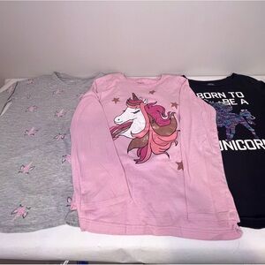 Qty. 3 - Long Sleeve Unicorn Shirts - Justice - Children’s Place - Kohl’s SO
